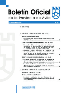 Boletín Oficial de la Provincia del lunes, 2 de agosto de 2021