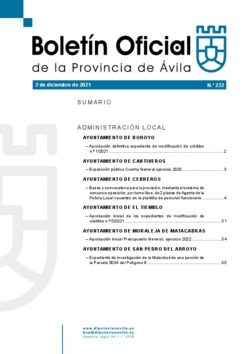 Boletín Oficial de la Provincia del jueves, 2 de diciembre de 2021