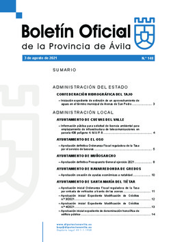 Boletín Oficial de la Provincia del martes, 3 de agosto de 2021