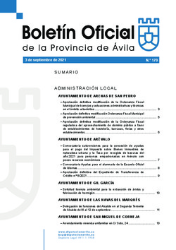 Boletín Oficial de la Provincia del viernes, 3 de septiembre de 2021