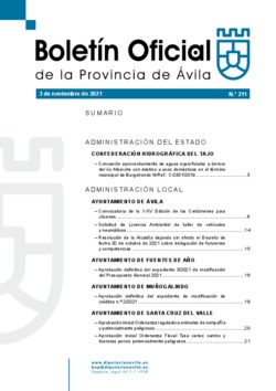 Boletín Oficial de la Provincia del miércoles, 3 de noviembre de 2021