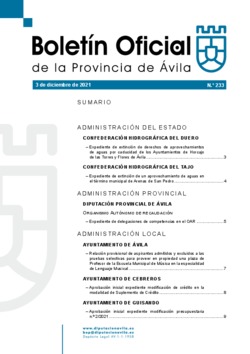 Boletín Oficial de la Provincia del viernes, 3 de diciembre de 2021