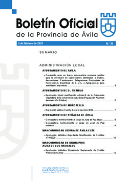 Boletín Oficial de la Provincia del viernes, 5 de febrero de 2021