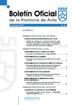 Boletín Oficial de la Provincia del miércoles, 5 de mayo de 2021