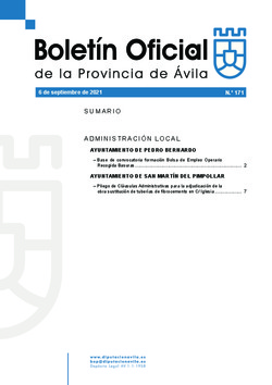 Boletín Oficial de la Provincia del lunes, 6 de septiembre de 2021