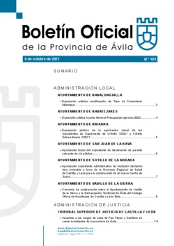 Boletín Oficial de la Provincia del miércoles, 6 de octubre de 2021