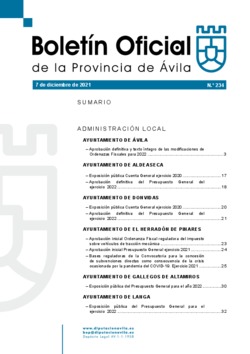 Boletín Oficial de la Provincia del martes, 7 de diciembre de 2021