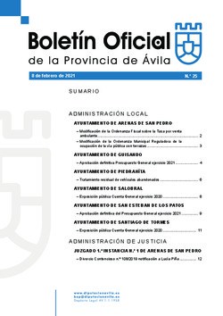 Boletín Oficial de la Provincia del lunes, 8 de febrero de 2021