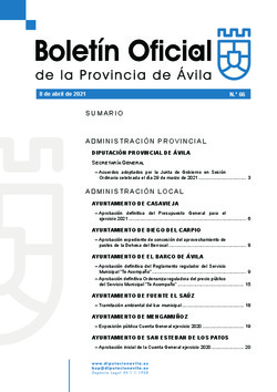 Boletín Oficial de la Provincia del jueves, 8 de abril de 2021