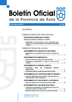 Boletín Oficial de la Provincia del martes, 9 de marzo de 2021