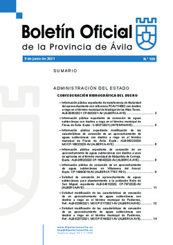 Boletín Oficial de la Provincia del miércoles, 9 de junio de 2021