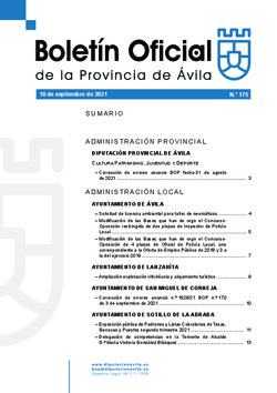 Boletín Oficial de la Provincia del viernes, 10 de septiembre de 2021