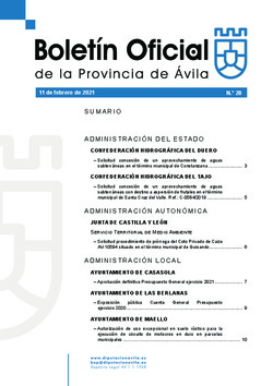 Boletín Oficial de la Provincia del jueves, 11 de febrero de 2021