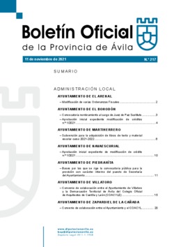 Boletín Oficial de la Provincia del jueves, 11 de noviembre de 2021