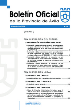 Boletín Oficial de la Provincia del lunes, 12 de abril de 2021