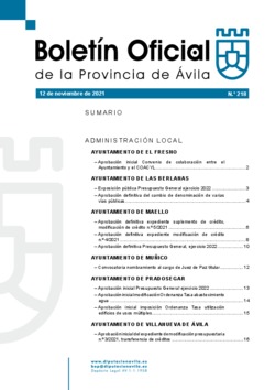 Boletín Oficial de la Provincia del viernes, 12 de noviembre de 2021