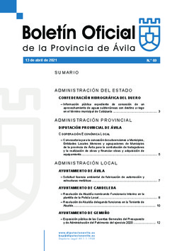 Boletín Oficial de la Provincia del martes, 13 de abril de 2021