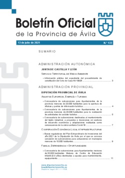 Boletín Oficial de la Provincia del martes, 13 de julio de 2021