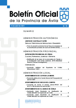 Boletín Oficial de la Provincia del miércoles, 14 de abril de 2021