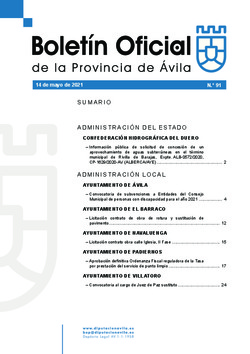 Boletín Oficial de la Provincia del viernes, 14 de mayo de 2021