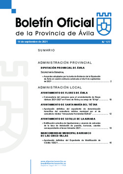 Boletín Oficial de la Provincia del martes, 14 de septiembre de 2021