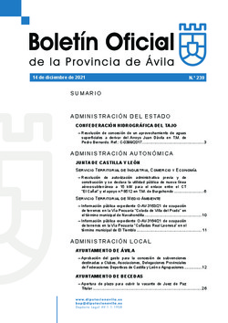 Boletín Oficial de la Provincia del martes, 14 de diciembre de 2021