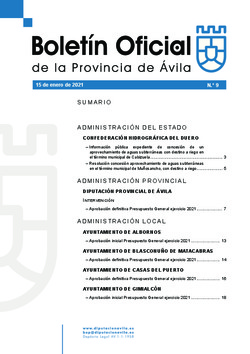 Boletín Oficial de la Provincia del viernes, 15 de enero de 2021