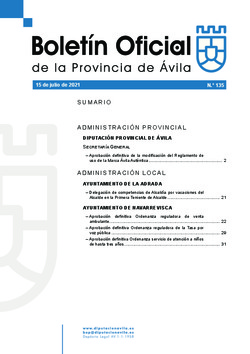 Boletín Oficial de la Provincia del jueves, 15 de julio de 2021