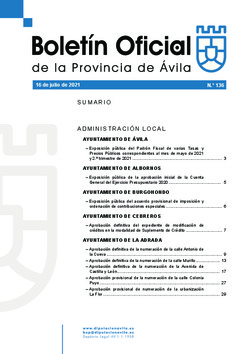 Boletín Oficial de la Provincia del viernes, 16 de julio de 2021