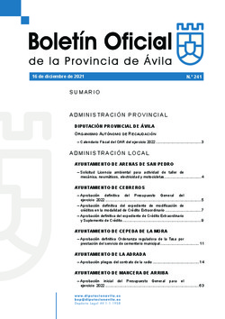 Boletín Oficial de la Provincia del jueves, 16 de diciembre de 2021