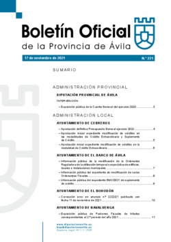 Boletín Oficial de la Provincia del miércoles, 17 de noviembre de 2021