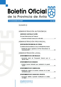 Boletín Oficial de la Provincia del viernes, 17 de diciembre de 2021