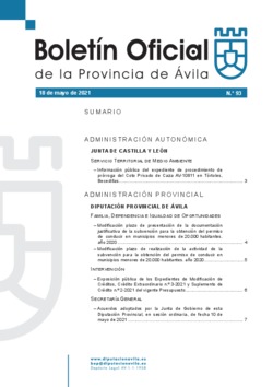 Boletín Oficial de la Provincia del martes, 18 de mayo de 2021