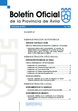 Boletín Oficial de la Provincia del viernes, 18 de junio de 2021