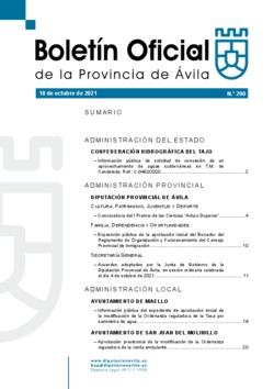 Boletín Oficial de la Provincia del lunes, 18 de octubre de 2021