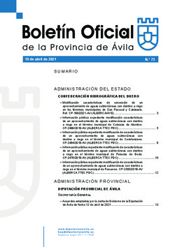 Boletín Oficial de la Provincia del lunes, 19 de abril de 2021