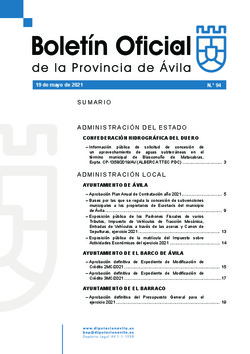 Boletín Oficial de la Provincia del miércoles, 19 de mayo de 2021