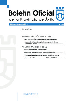 Boletín Oficial de la Provincia del lunes, 20 de septiembre de 2021