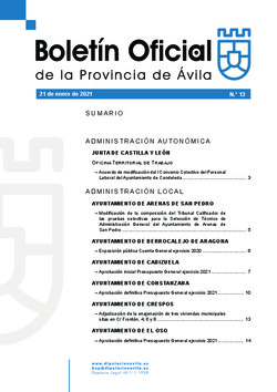 Boletín Oficial de la Provincia del jueves, 21 de enero de 2021