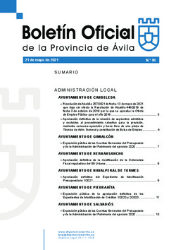 Boletín Oficial de la Provincia del viernes, 21 de mayo de 2021