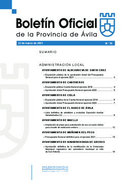 Boletín Oficial de la Provincia del lunes, 22 de marzo de 2021