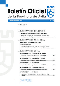 Boletín Oficial de la Provincia del miércoles, 22 de diciembre de 2021