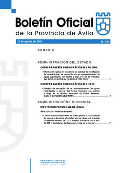 Boletín Oficial de la Provincia del lunes, 23 de agosto de 2021