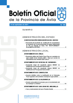 Boletín Oficial de la Provincia del viernes, 24 de septiembre de 2021