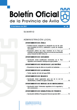 Boletín Oficial de la Provincia del jueves, 25 de febrero de 2021