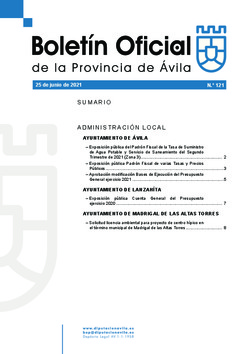 Boletín Oficial de la Provincia del viernes, 25 de junio de 2021