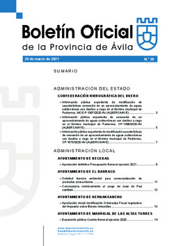 Boletín Oficial de la Provincia del viernes, 26 de marzo de 2021