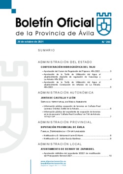 Boletín Oficial de la Provincia del martes, 26 de octubre de 2021