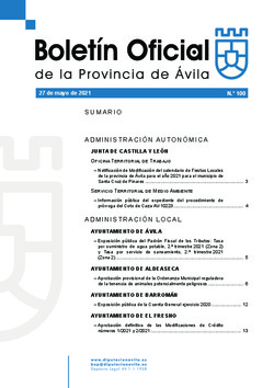 Boletín Oficial de la Provincia del jueves, 27 de mayo de 2021