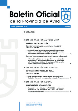 Boletín Oficial de la Provincia del viernes, 27 de agosto de 2021